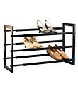 Walnut 3-Tier Grippy Shoe Rack