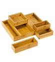 Stackable Bamboo Drawer Organizers