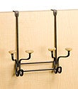 Bronze 4-Hook Pebble Overdoor Rack