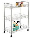 Silver 3-Tier Grande Rolling Cart