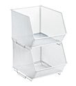 White Mesh Stacking Bins