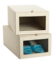 Linen Drop-Front Shoe Box