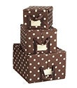 Mocha Dots Fabric Storage Boxes