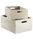Whitewashed Wood Bins
