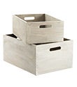 Whitewashed Wood Bins