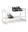 White 2-Tier Stackable Mesh Shoe Shelf