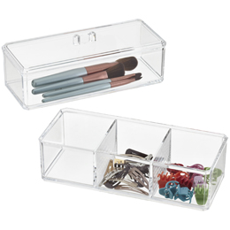 Makeup Boxes on The Container Store   Acrylic Edge Stackable Boxes Reviews
