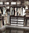 Walnut & White elfa d&eacute;cor Master Walk-In Closet