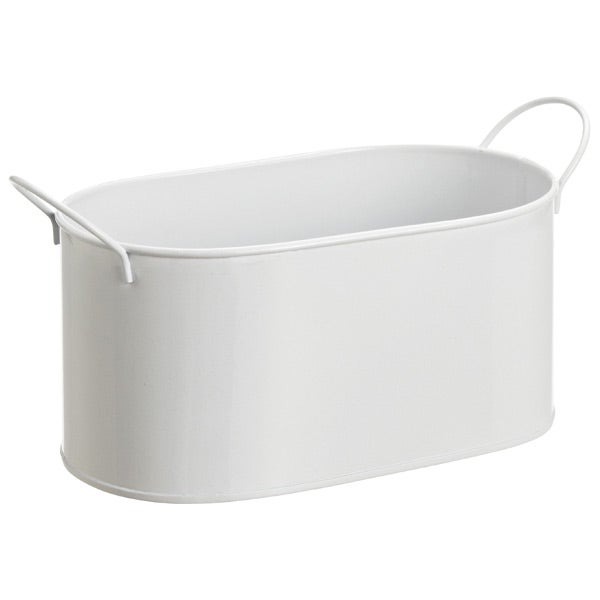 Oval Enameled Metal Bin The Container Store