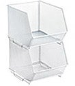 White Mesh Stacking Bins
