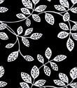 White Leaves on Black Gift Wrap