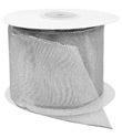 Silver Sheer Metallic Wired Ribbon