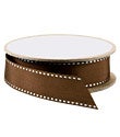Cocoa Stitched Grosgrain Ribbon
