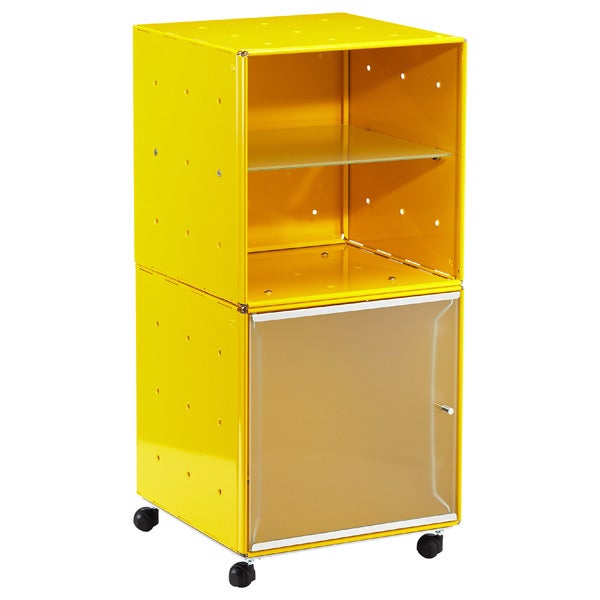 Enameled QBO Steel Cube Bedside Table The Container Store