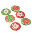 Pleated Circles 3-D Stickers