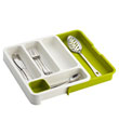 Green & White Expandable DrawerStore&trade; Cutlery Tray