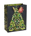 Large Green Paisley Tree Gift Tote