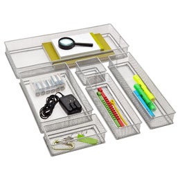 Silver Mesh Drawer Organizers