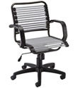 Silver Flat Bungee Office Chair with Arms