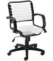 White Flat Bungee Office Chair with Arms