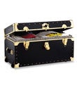 Black Rolling Footlocker with Tray