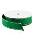 Stitched Grosgrain Ribbon Green/White