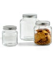 Glass Cracker Jars with Aluminum Lids