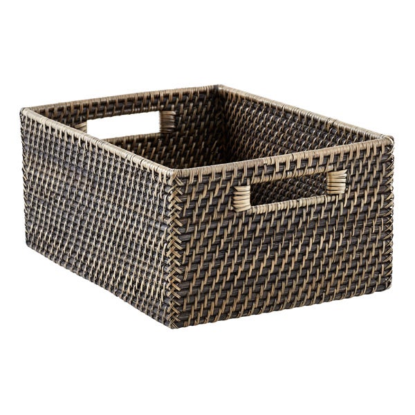 Blackwash Rattan Bins The Container Store