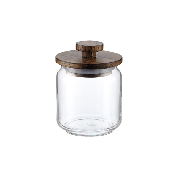 Artisan Glass Canisters With Walnut Lids 