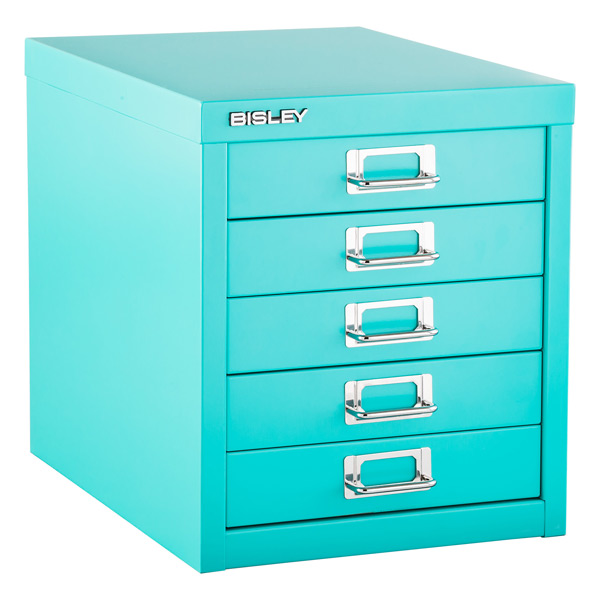 Aqua Bisley 5 Drawer The Container Store