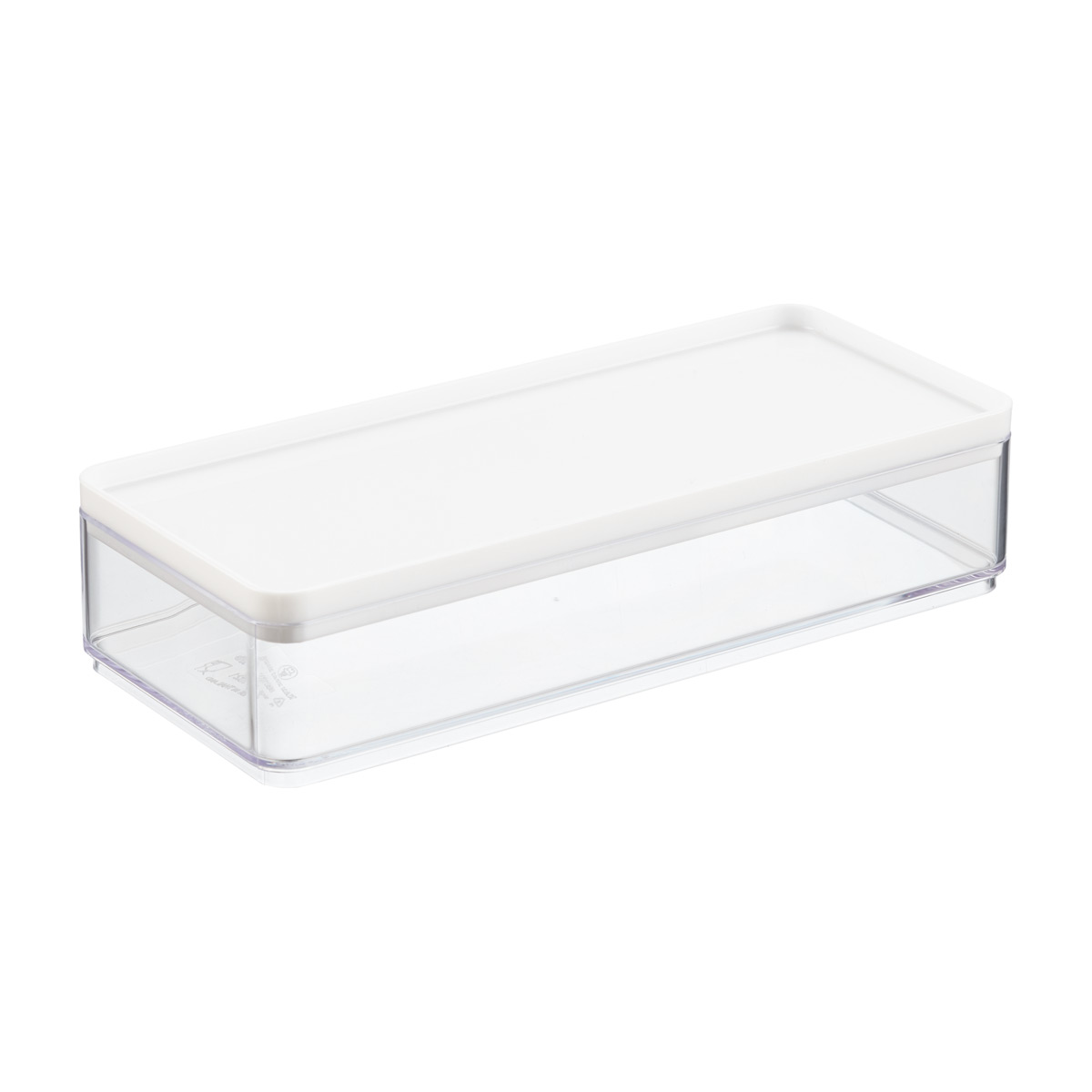 Stackable Rectangle Clear Containers with White Lids The Container Store