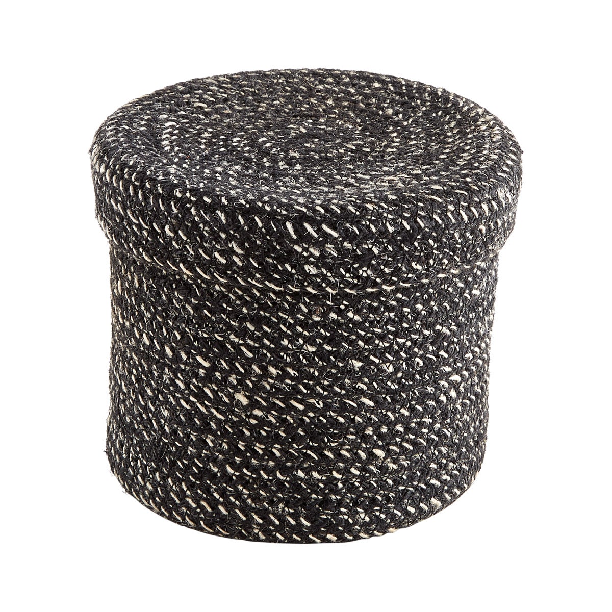 Black Round Jute Box with Lid The Container Store