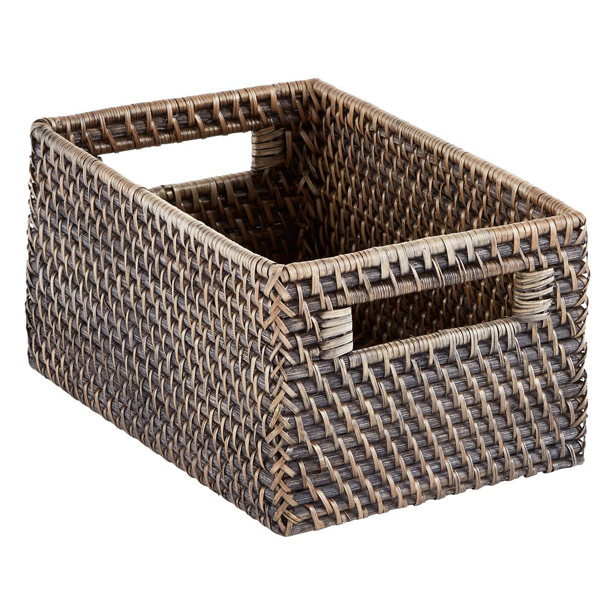 Blackwash Rattan Bins The Container Store