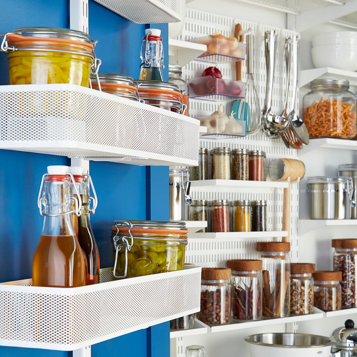 White elfa utility ReachIn Pantry The Container Store