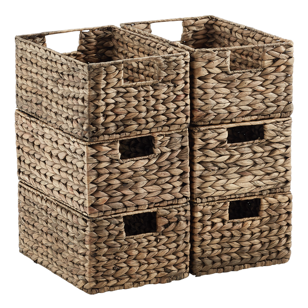 Cases Of Mocha Water Hyacinth Storage Bins With Handles The Container