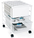 White elfa Mesh File Carts