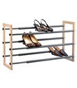 Natural 3-Tier Grippy Shoe Rack
