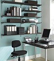 Platinum & Driftwood elfa Office Shelving & Desk