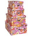 Pink Floral Storage Boxes