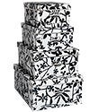 Black & White Floral Storage Boxes