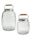 Glass Barrel Jars with Aluminum Lids