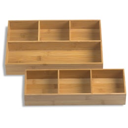 Bamboo Drawer Organizer Trays
