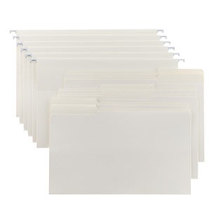 Legal-Size Interior/Hanging File Folders White Pkg/12