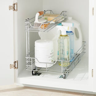 2-Tier Commercial Roll-Out Organizer Chrome