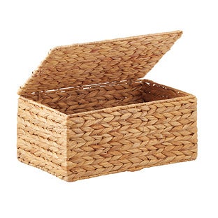 Water Hyacinth Hinged Lid Box Natural