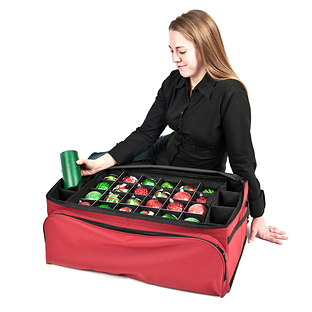 Santa's Bag Christmas Ornament Storage Box Red