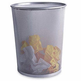 Silver Mesh Wastebasket