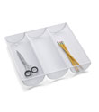 White 3-Section Mesh Cutlery Tray