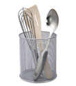 Silver Mesh Utensil Holder