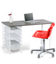 White & Driftwood elfa Desk